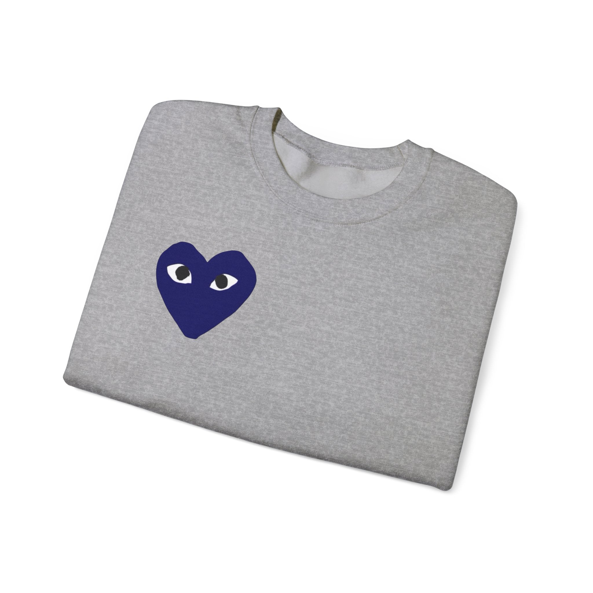 Heart-Eye Crewneck Sweatshirt with Disco Ball Back Graphic